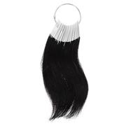 JEWEDECO Muestras de Cabello Humano para Practicar Color Mechones Reales, 30 Piezas Anillos Pvc Blancos y Clara para Peluquería Profesional 3 Grados