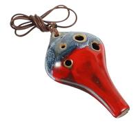 JEWEDECO Ocarina de Cerámica Adecuado para Aprendizaje de 6 Agujeros para Principiantes Sonido Maravilloso Rebabas, Instrumento Musical Portátil Color Aleatorio
