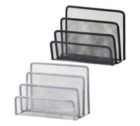 JEWEDECO Organizador de Archivos Vertical Clasificador de y Práctico de Hierro Diseño de Niveles 2 Piezas Resistentes para Escritorio para Oficina y Hogar