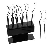 JEWEDECO Organizador para Extensiones de Pestañas Soporte Negro con Varillas Individuales Exhibidor Versátil para Salón y Maquillaje Herramienta Profesional para Mostrar Estilos Variados