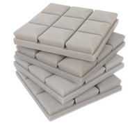 JEWEDECO Paneles Acústicos Insonorizantes de Espuma Alta Densidad 25x25x5 Cm 4 Unidades Gris Retardante Llama para Aislamiento Acústico en Estudios y Salas de Grabación