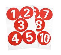 JEWEDECO Pegatinas de Vinilo con Números Redondas Grandes de Pvc para Uso Industrial Impermeables Etiquetas con Números de Serie del 1 al 10 Autoadhesivas Y Extraíbles