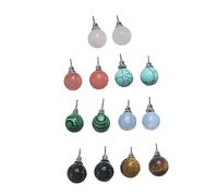 JEWEDECO Pendientes De Botón Piedras Naturales Surtidas, Set De 7 Pares, Pendientes De Turquesa y Piedra, Para Mujer, Uso Diario y Eventos, Tamaño Compacto y Ligero
