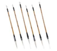 JEWEDECO Pinceles de Caligrafía Tradicionales 6 Piezas (2 Grandes, 2 Medianos, 2 Pequeños), Pincel de Escritura Multifunción para Principiantes y Adultos, Accesorio de Pintura Portátil