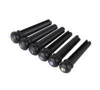 JEWEDECO Pines Acústicos del Puente de Guitarra, 6 Piezas de Ébano Incrustación de Nácar Negro, Repuestos para Puente de Guitarra Folk en Reparación