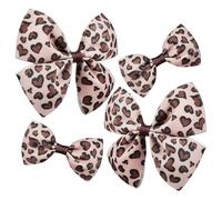 JEWEDECO Pinzas Pelo Paquete de 4 Piezas Diseño de Lazo Clásico de Niña y Estampado de Leopardo, Tejido Ligero y Cómodo para Fiesta y Cumpleaños