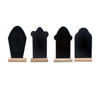 JEWEDECO Pizarras de Madera de Pascua Reutilizables 4 Pcs, Pizarras Pequeñas de Tiza de Dos Caras, Decoración Escritorio Portátil para Oficina y Escuela