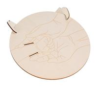 JEWEDECO Porta Pulseras para Recién Nacidos Placa Redonda de Madera Grabada y Soporte, Señal de Llegada para Hospital y Shower, 1 Unidad