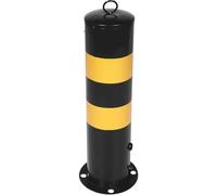 JEWEDECO Poste de Seguridad de Acero Reforzado 50 Cm Negro y Amarillo Columna de Tráfico Resistente a Impactos para Entradas y Estacionamientos Bolardo de Seguridad para Protección