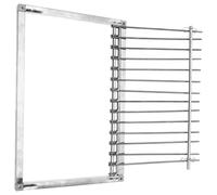 JEWEDECO Puerta de Jaula para Palomas de Acero Inoxico 39 Cm, Puerta Automática para Jaula de Pájaros, Barra de Entrada, Suministro para Gallineros y Palomos