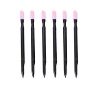 JEWEDECO Pulidor de Lima de Uñas de Plástico Negro, 6 Piezas, Forma de Lápiz Ligera para Manicura y Arte de Uñas Profesional y Aprendiz