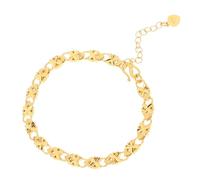 JEWEDECO Pulsera de Hoja de Cuatro Pétalos Chapada en Oro, Estilo Retro, Cómoda y Fácil de Usar, para Bodas y Fiestas Elegantes