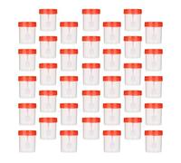 JEWEDECO Recipiente para Muestras 40ml con Tapa de Rosca, Copa de Prueba Transparente, Vaso para Flemas con Báscula, 100 Unidades Multicolor, Adecuado para Laboratorio y Color Aleatorio