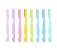 JEWEDECO Recortador de Cejas Plegable Plástico y Seguro para Mujer, 8 Piezas Afeitadora Facial Portátil para Depilación Precisa y Cómoda Color Aleatorio