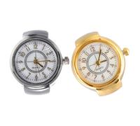 JEWEDECO Reloj Diseño de Anillo para Dedo 2piezas de Aleación Vintage y Moderno No se Rompe Desvanece Adecuado para Aniversario y San Valentín