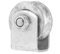 JEWEDECO Rueda con soporte de acero inoxidable para puerta corrediza de garaje, ranura en V, alta resistencia, diseño ergonómico, uso industrial y comercial