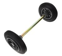 JEWEDECO Ruedas de Goma para Bote de Basura de 48 Cm Eje Hueco Reforzado, Set de 2 Ruedas Sólidas para Cubo de Basura Exterior, Repuesto Resistente para Contenedor Sanitario