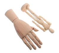 JEWEDECO Set de 2 Figuras de Maniquí de Madera Flexibles para Dibujo Artístico y Bocetos, Múltiples Poses y Gestos de Mano, Adecuado para Proyectos Creativos