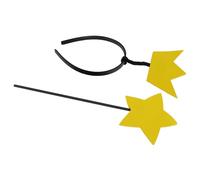 JEWEDECO Set de Accesorios Princesa Varita de Hada y Diadema Amarilla Ligera de Plástico para Fiestas y Reuniones Festivas Infantiles