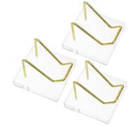 JEWEDECO Soporte de Exhibición Acrílico Transparente Pequeño Forma de Corazón 3 Piezas Brazo Metálico para Minerales y Gemas Pedestal para Esfera de Cristal Adecuado para Hogar Oficina y