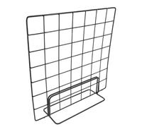 JEWEDECO Soporte de Rejilla Metálica de Alambre 35X35 CM Base Grande Negra Panel Expositor Multifuncional para Fotos Joyería y Decoración de Mesa 2 Piezas Adecuado para Tienda y Hogar