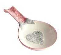 JEWEDECO Soporte Resistente de Rosa para Cuchara Cocina, Accesorio de Cerámica al Desgaste, Fácil de Limpiar y Diseño Elegante para Utensilios