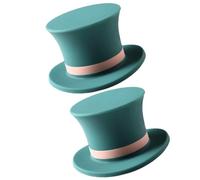 JEWEDECO Tapón de Silicona Color Verde para Botella de Vino Forma de Sombrero 2 Unidades, Cierre Hermético Reutilizable y Adorno de Botellas para Banquetes