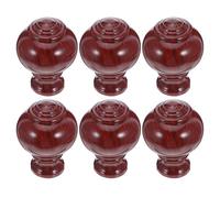 JEWEDECO Tapones Protectores de Resina Color Marrón Diseño Madera para Barra de Cortina, Paquete de 6, Instalación Sencilla para Cortinas de Ventanas en Hogar