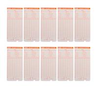 JEWEDECO Tarjetas de Asistencia Registro Mensual y Práctico para Control Horario Empleados, 50 de Papel Beige para Oficina y Almacén