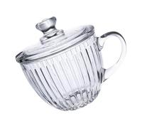 JEWEDECO Taza de Cereal de Vidrio con Tapa, Vaso de Desayuno de Gran Capacidad, Recipiente Multiusos para Leche y Yogur, Taza Doméstica para Avena y Frutas, Uso en Hogar y Restauración