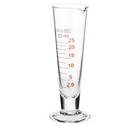 JEWEDECO Taza Medidora Pequeña de Vidrio de 25 Ml Diseño Cónico, Marcas Claras para Medición Precisa y Resistencia Erosión, Herramienta de Medición de Líquidos Adecuado para Laboratorio