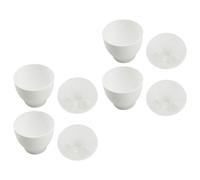 JEWEDECO Tazas para Cocinar Huevos en Microondas 4 Piezas de Pp Blanco Función para Hacer Huevos Escalfados y Mantener la Humedad Accesorio Adecuado para Preparar Desayunos