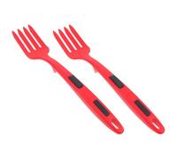 JEWEDECO Tenedor de Pasta de Silicona Flexible Rojo para Cocina, Antiadherente y Multifuncional Bordes Suaves, Pack de 2 Unidades Adecuado para Cocinar Fideos y Espaguetis