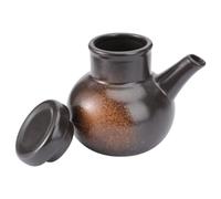 JEWEDECO Tetera de Cerámica para Condimentos Diseño Único, Color Marrón, Almacenamiento Seguro de Salsa de Soya y Vinagre para Cocina Doméstica