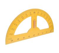 JEWEDECO Transportador y Dibujo Multipropósito Amarillo para Enseñanza Escala Precisa Gigante de Madera Semicircular en Matemáticas