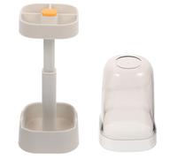 JEWEDECO Vaso para Cepillos de Dientes de Plástico Resistente Gris Claro, Soporte Portátil Compacto para Cepillo y Pasta, Estuche de Viaje Multifuncional para Hogar, Escuela y Camping