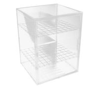JEWEDECO Vitrina Acrílica Transparente de 3 Niveles para Almacenamiento y Exhibición de Postres y Panes, Diseño Moderno y Ajustable para Mostrador de Pastelería