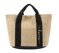 Jeweidea Bolso de Yute Personalizado con Nombre Grabado Tote Bag Bolso de Playa para Mujer Bolso de Compras para Boda, Picnic, Playa, Regalo Cumpleaños Personalizado (C-Negro)