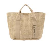 Jeweidea Bolso de Yute Personalizado con Nombre Grabado Tote Bag Bolso de Playa para Mujer Bolso de Compras para Boda, Picnic, Playa, Regalo Cumpleaños Personalizado (C-Marrón)