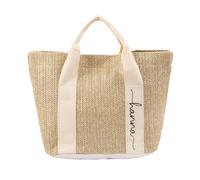 Jeweidea Bolso de Yute Personalizado con Nombre Grabado Tote Bag Bolso de Playa para Mujer Bolso de Compras para Boda, Picnic, Playa, Regalo Cumpleaños Personalizado (C-Blanco roto)