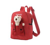 Jeweidea Mochila Infantil para Niñas y Niños Mochilas Escolares Personalizadas con Nombres Mochila Preescolar Mochila Guarderia con Oso Regalos de Regreso a Clases para Niñas y Niños (A-Rojo)