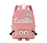 Jeweidea Mochila Infantil Personalizadas Niñas Niños con Nombre Mochilas Escolares 3-6 Años para Guardería Escuela Primaria Adolescente Viajes，Estilo 1-Rosa