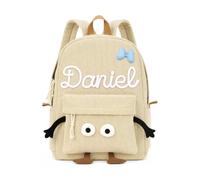 Jeweidea Mochila Infantil Personalizadas Niñas Niños con Nombre Mochilas Escolares 3-6 Años para Guardería Escuela Primaria Adolescente Viajes，Estilo 1-Caqui