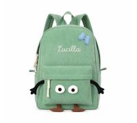 Jeweidea Mochila Infantil Personalizadas Niñas Niños con Nombre Mochilas Escolares 3-6 Años para Guardería Escuela Primaria Adolescente Viajes，Estilo 2-Verde