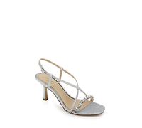 Jewel Badgley Mischka Alexis, Sandalia con talón Mujer, Plata, 38 EU
