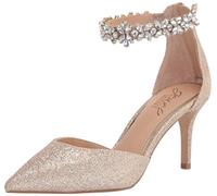 Jewel Badgley Mischka Bomba Raleigh Mujer, Dorado (Gold Glitter), 40.5 EU