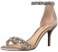 Jewel Badgley Mischka Caroline, Zapatos con Tacon y Correa de Tobillo Mujer, Beige (Champagne Satin 256), 38 EU