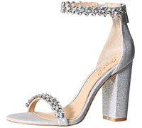 Jewel Badgley Mischka Mayra, Sandalia con talón Mujer, Plateado, 38 EU