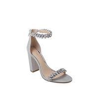 Jewel Badgley Mischka Mayra, Sandalia con talón Mujer, Silver, 37 EU