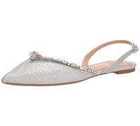 Jewel Badgley Mischka Zapatos de Ballet Camden para Mujer, Escarcha Plateada, 40.5 EU